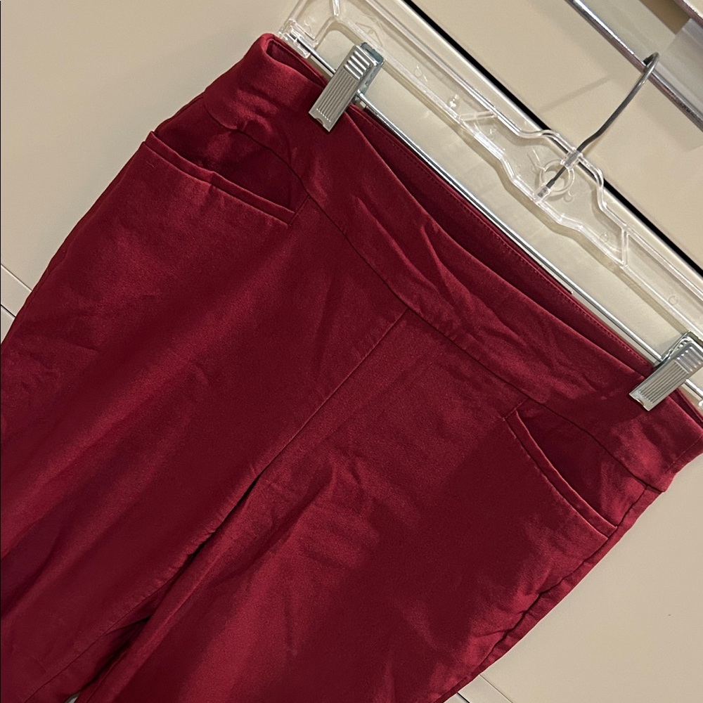Chico's Deep Red Velvet Trousers